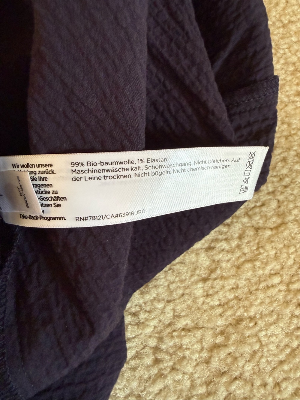 Eileen Fisher puckered cotton lantern dress size xxs - Picture 3 of 4